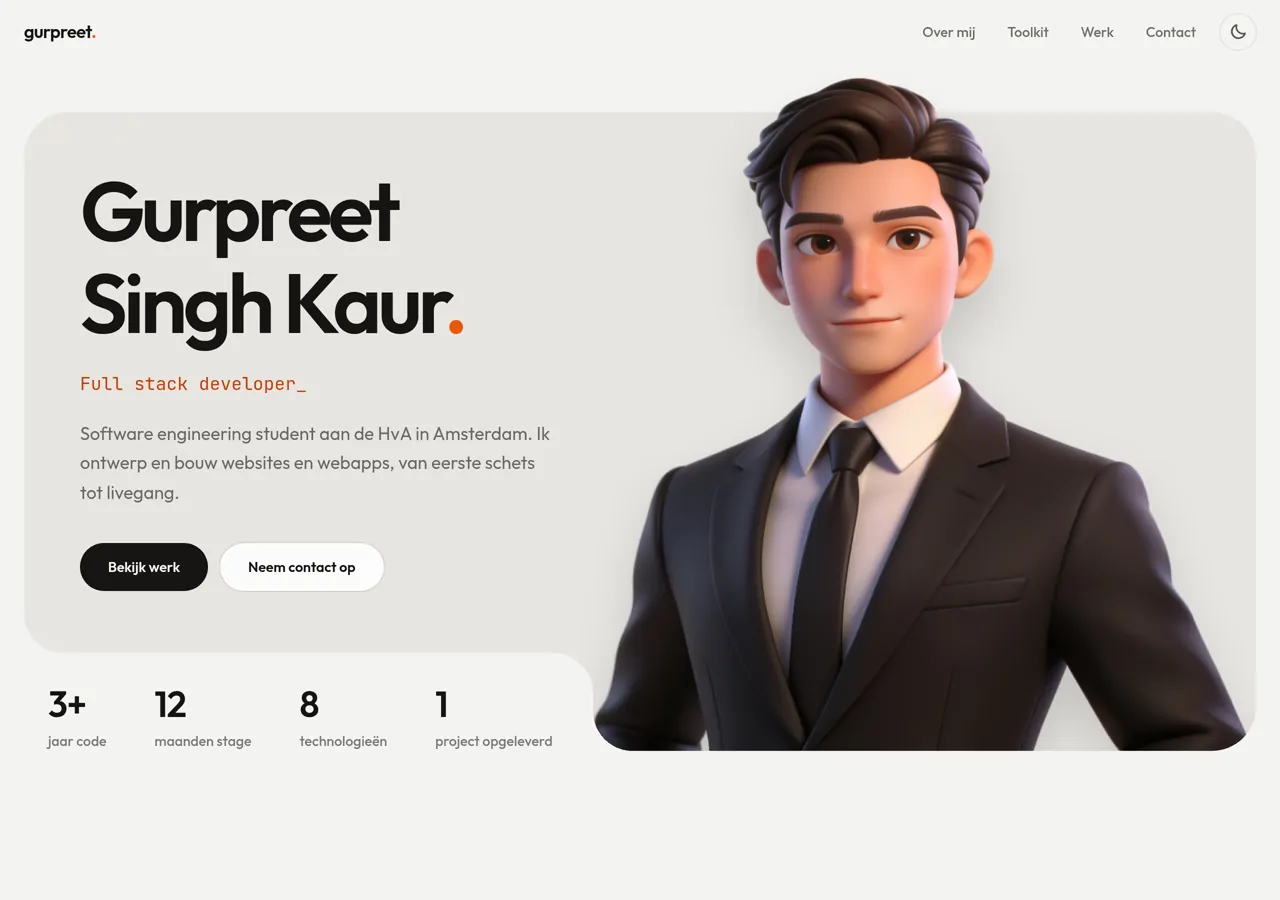 Screenshot van de website GSK Portfolio